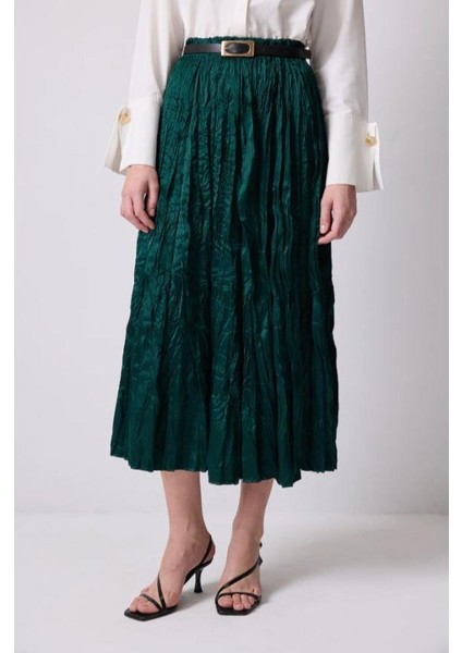 Crushlı Saten Etek Zümrüt fiyatları