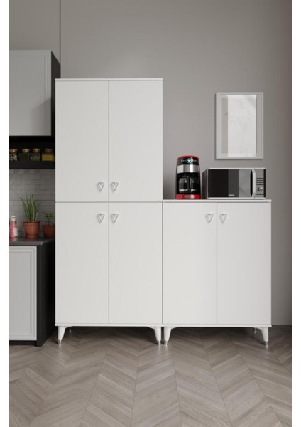 Simple SP6190 Çok Amaçlı Dolap 6 Kapaklı Mutfak Dolabı Balkon Dolabı Kiler Banyo Dolabı Ayakkabıl indirimleri