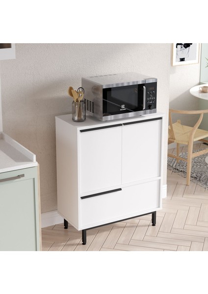 Lidya Mutfak Dolabı Mikrodalga 3 Kapaklı Metal Ayaklı Beyaz fiyatları