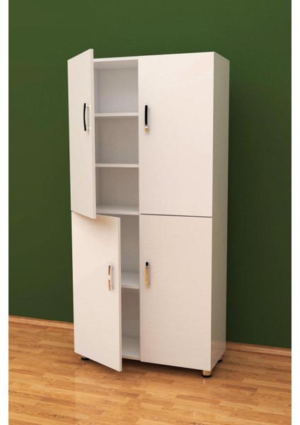 Çok Amaçlı Mutfak Dolabı, Kiler Dolabı, Banyo Dolabı, 4 Kapaklı Dolap