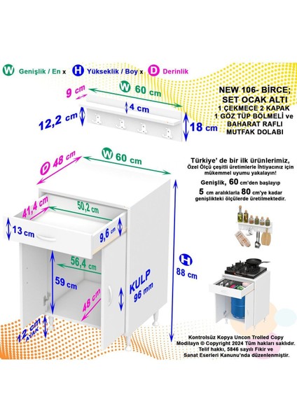 Çok Amaçlı Dolap Set Altı Dolap Mutfak Dolabı Banyo Dolabı