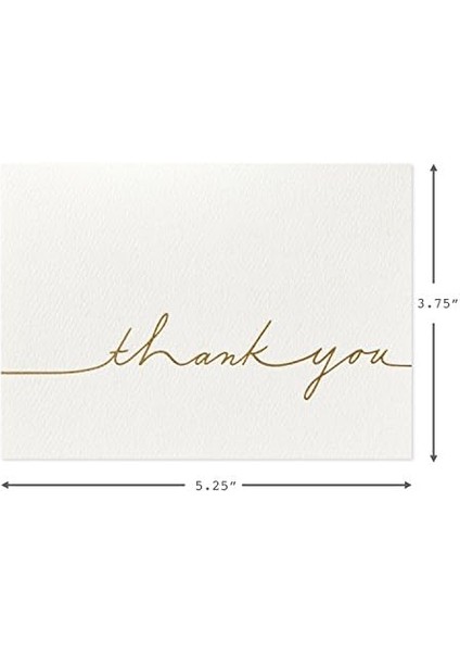 Signature Gold Teşekkür Kartları, Altın Yazı (Zarflı 10 Kart)