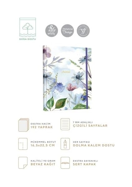 Spiralli Defter Sert Kapak 192 Sayfa 96 Yaprak 17X24 cm 90GR. Çizgili
