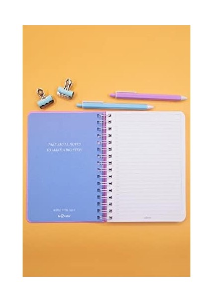 Menashop Metrashop Color Tarihsiz Çizgili Defter Gülümse A5