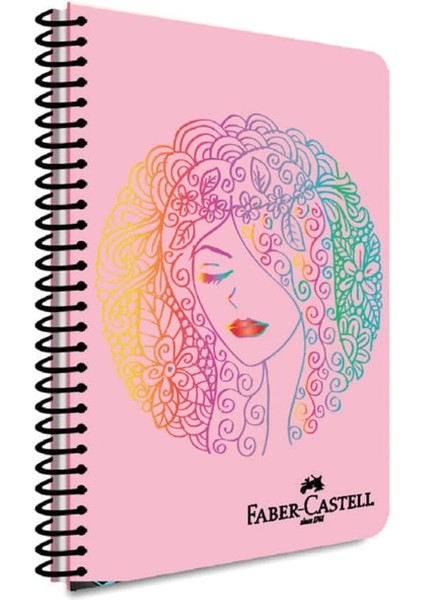 Yüz Desenli Spiralli Defter, A4, 100 Yaprak, 70G Kağıt, Çizgili, Dayanıklı Kapak, Kolay Açılan Spiral Cilt, Asorti Renkler
