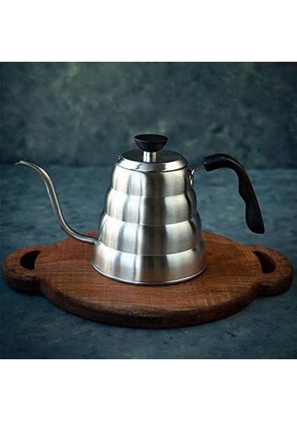 Barista Kahve Gooseneck Kettle - Çelik Kahve Demleme Dripper Kettle - Indüksiyonlu - Paslanmaz Çelik - 1200 ml