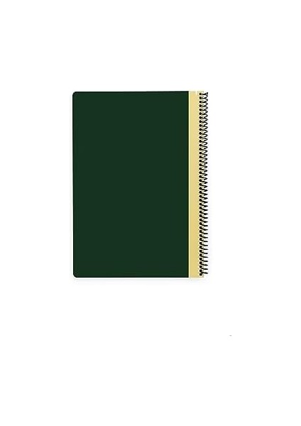 Pruva Ofis Serisi, A4 100 Yaprak Çizgili Karton Kapaklı Pet Spiralli Defter, Yeşil