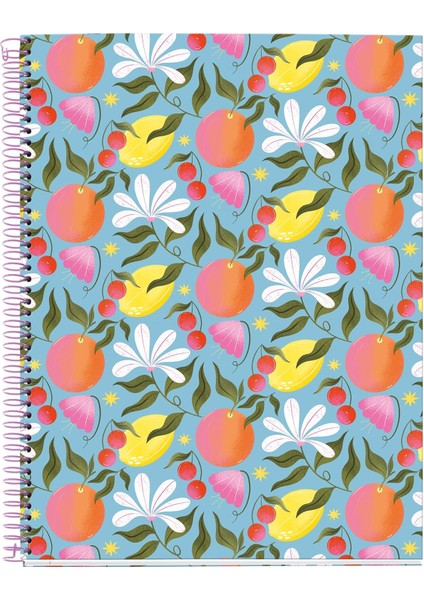 Defter Mr A4 100 Sayfa Kareli Spiralli Çiçekli