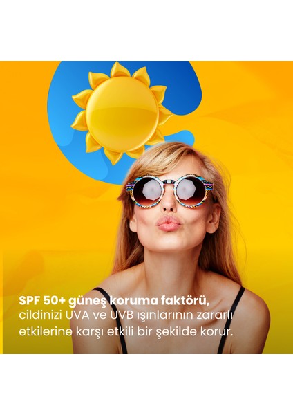 Tüm Cilt Tiplerine Uygun Yüksek Uv Korumalı Leke Önleyici Spf 50 Güneş Kremi 50 ml