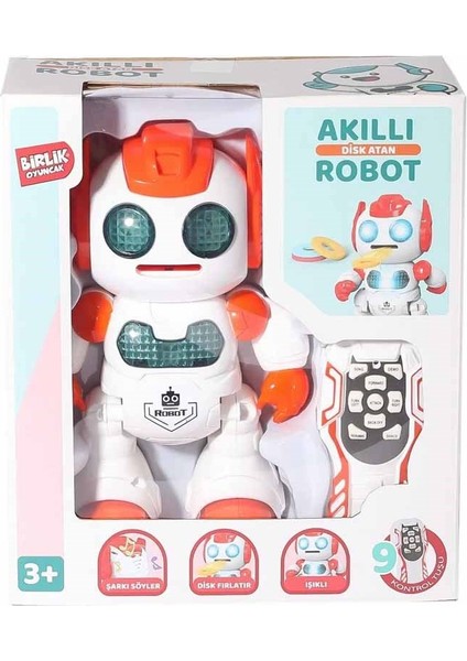 U/k Programlanabilir Disk Atan Akıllı Robot Turuncu