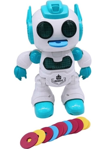 U/k Programlanabilir Disk Atan Akıllı Robot Yeşil
