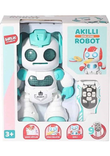 U/k Programlanabilir Disk Atan Akıllı Robot Yeşil