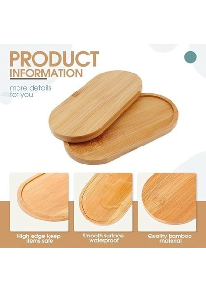 Bambu Yağdanlık Altlığı Sunumluk Şık ve Dayanıklı Ahşap Tepsi (Oval)