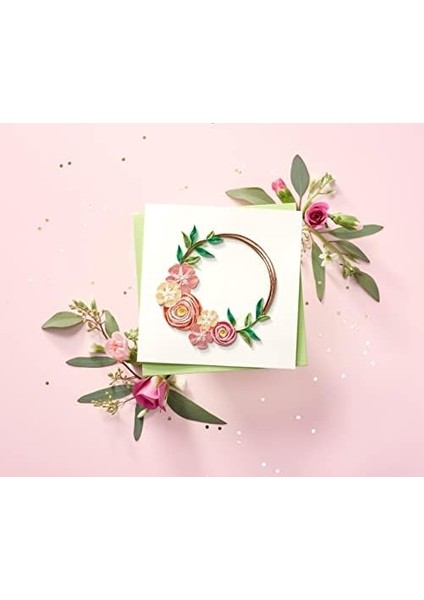 Quilling Kartı (Çiçekli Çelenk)
