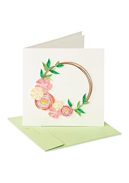Quilling Kartı (Çiçekli Çelenk)