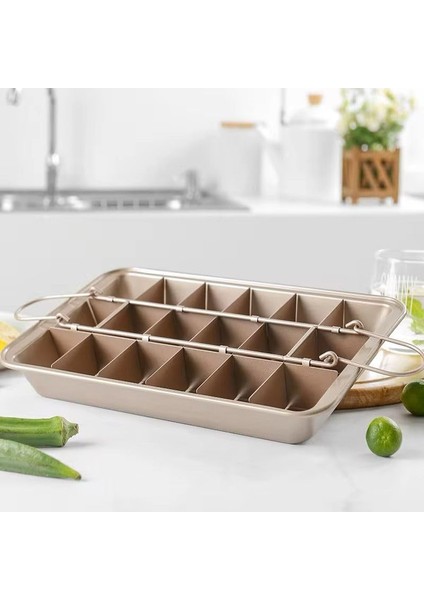 18 Gözlü Ayarlanabilir Karbon Çelik Brownie Kek Kalıbı - Yapışmaz Kaplama, Paslanmaz ve Dayanıklı Tasarım, Profesyonel Sunumlar Için Mükemmel Seçim