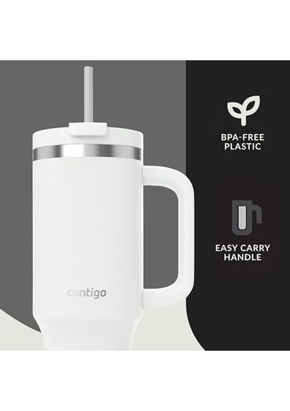 Üniseks Yetişkin Streeterville Tumbler Pipetli Yalıtımlı Su Şişesi, 1.2l, Beyaz