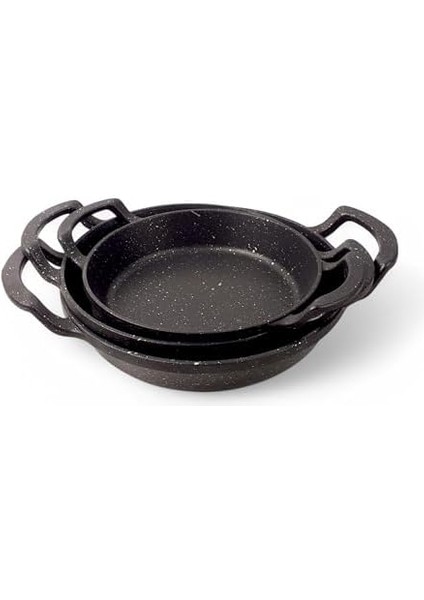 3'lü Döküm Sahan Seti, 3'lü Yumurta, Omlet Tavası, 3 Boy Döküm Siyah Granit Sahan Tava (22CM-20CM-18CM) fiyatları