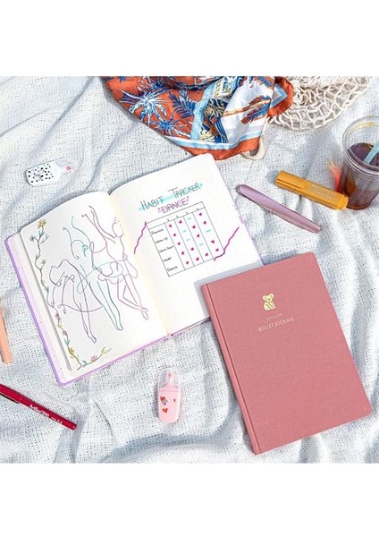 Color 17X24 Keten Noktalı Bullet Journal Defter Koala