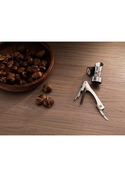 Sommelier Tirbuşon Seti, Paslanmaz Çelik, Metalik Gri, 2 Parça