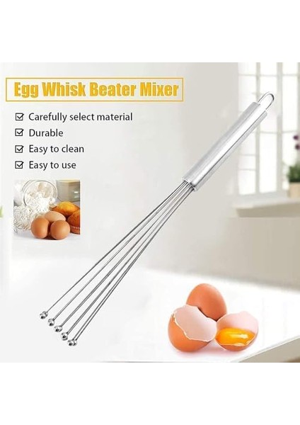 Home Paslanmaz Çelik Boncuk Çırpıcı - Ergonomik Tasarım, Dayanıklı ve Pratik Mutfak Çırpma Teli, Yumurta, Süt, Krema, Sos, Hamur Karıştırıcı, Profesyonel ve Ev Kullanımı Için (33 Cm) modelleri