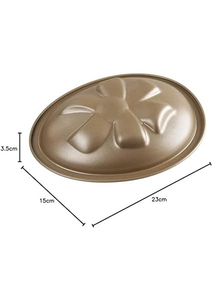 Oetker Motivbackform Osterei 350 Ml, Ovale Backform Für Einen Oster-Kuchen Aus Der Serie Goldiges Ostern (Farbe: Gold), Menge: 1 Stück