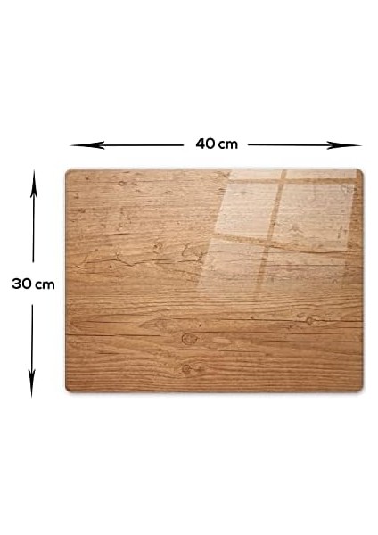 Cam Kesme Tahtası - Cam Kesme Tablası | Retro Ahşap Görünümlü | (30CM x 40CM)