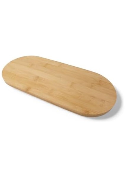 Ayaklı Bambu Sunum Tabakları, Ayaklı Bambu Sunumluk, Kek, Börek, Çörek ve Çikolata Sunum Tepsisi Yuvarlak Kenarlı Oval Sunumluk (32XM*12CM*1,5CM)
