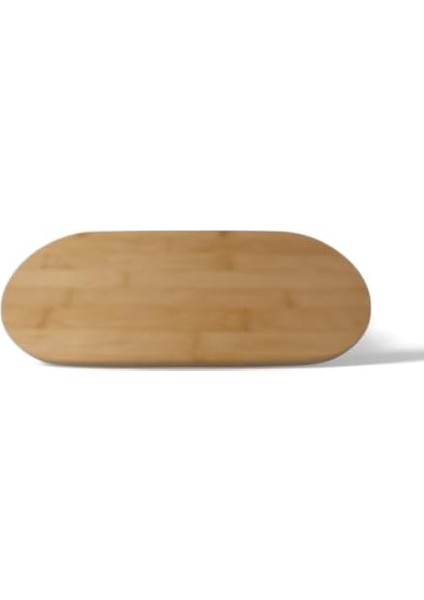 Ayaklı Bambu Sunum Tabakları, Ayaklı Bambu Sunumluk, Kek, Börek, Çörek ve Çikolata Sunum Tepsisi Yuvarlak Kenarlı Oval Sunumluk (32XM*12CM*1,5CM)
