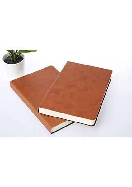 Tanıtım Çizgisiz Defter, Taba Termo Deri Kapaklı Defter, 128 Yaprak A5 Defter, Ofis ve Kırtasiye, Planlayıcı (14CM x 21 Cm) (Taba Kapak)