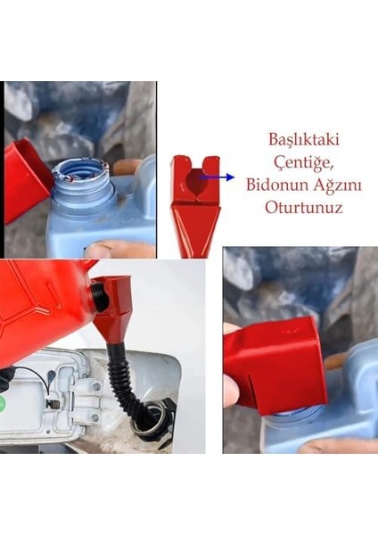 Akrobat Plastik Bidon Ağzı Huni, Esnek ve Oynar Uçlu, Benzin, Mazot, Sıvı Yağ ve Su Boşaltma Aparatı