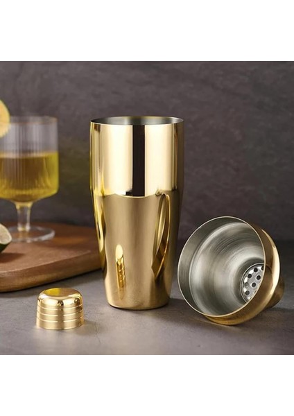 Çelik Gold Kaplama 700 ml Kokteyl Shaker Karıştırıcı
