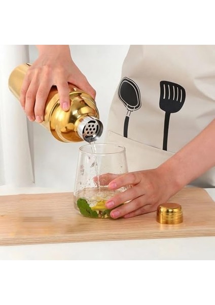 Çelik Gold Kaplama 700 ml Kokteyl Shaker Karıştırıcı
