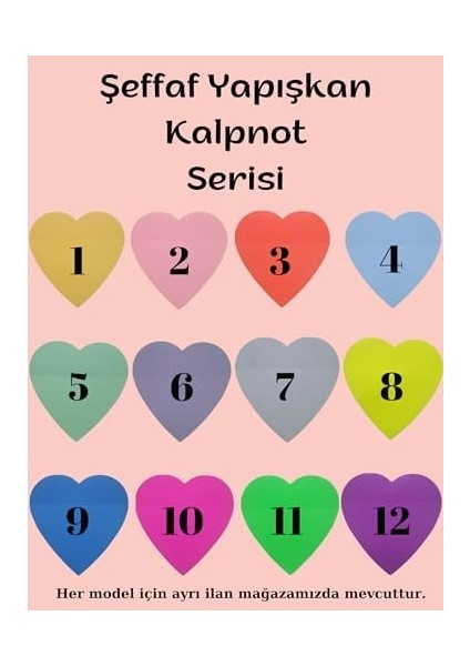 Şeffaf Renkli Yapışkanlı Not Kağıdı Kalpnot (Gül 2)