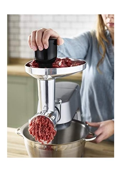Kıyma, Sosis ve Içli Köfte Aparatı KAX950ME - Mutfak Şefi Aksesuarı, 4 Kanatlı Bıçak, Metal Salyangoz ve Tepsi, 2 Sosis Doldurucu ve Kebbe Başlığı (Tüm Chef Mutfak Makineleri Için Uygun) modelleri