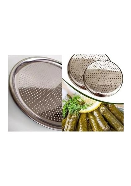 Home Paslanmaz Çelik Dolma Sarma Altlığı, Çok Fonksiyonlu Sarma ve Dolma Altlığı Süzgeç, Mutfakta Pratik Kullanım Için Dayanıklı ve Hijyenik Aksesuar (22 Cm)