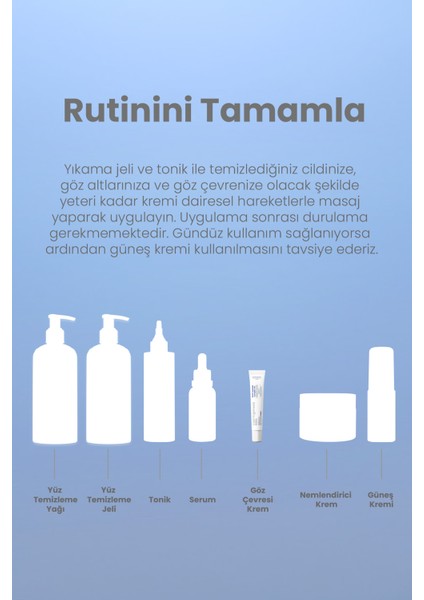 Göz Altı Aydınlatıcı Krem 20ml - Koyu Halka Ve Şişlik Karşıtı Nemlendirici Vegan (TRANEKSAMİK ASİT)
