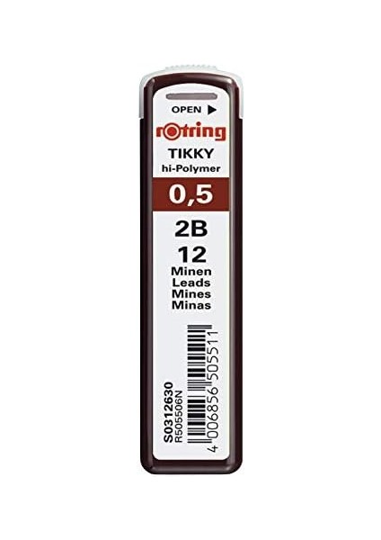 Tikky Mekanik Kurşun Kalem, Uç ve Silgi Seti, 0,5 mm Kalem, 2b Uç, Orta Boy Silgi, Mavi, 3'lü Set