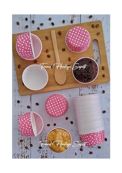 Hediye Sepeti 50'li Büyük Boy Xl Koyu Pembe Puantiyeli Muffin Kek Kalıbı Cupcake Kapsülü Jumbo Kek Kapsülü, Airfryer Uyumlu fiyatları