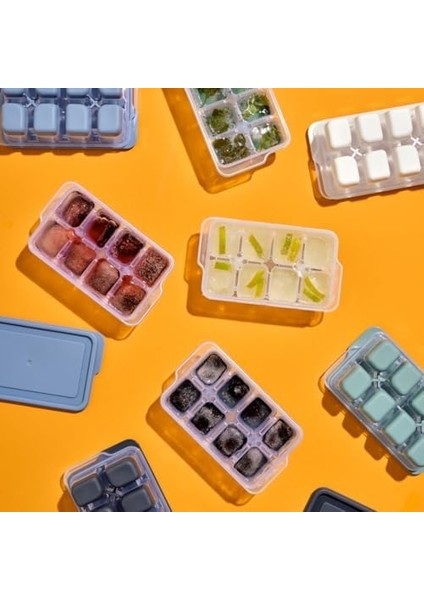 Mini Kapaklı Silikon Buzluk - Kolay Çıkarım, Güvenli Istifleme, Kompakt Tasarım, Kırılmaz, Gıdayla Uyumlu, Üst Üste Dizilebilir Pratik Buz Haznesi (Yeşil) modelleri