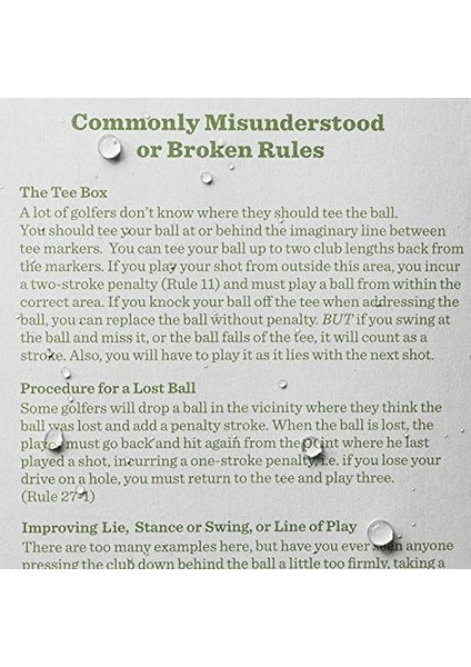 In The Rain All Weather Golf Not Defteri, 8,9 x 15,2 Cm, Green Field Flex, Club Yardage Book & Hole Notes (No. 4)