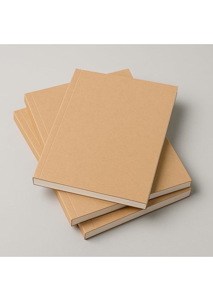 Tanıtım Amerikan Ciltli, A5 Çizgisiz Defter, 64 Yaprak, 90 Gr. Ivory Kağıt, Ofis Için Ideal, Planl (Kraft Kapak)