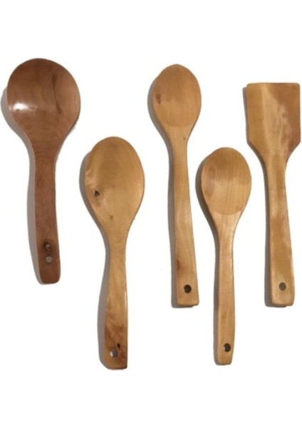 Ahşap Kaşık Kepçe Seti 5 Li