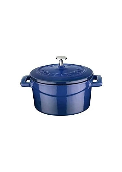 Metal Döküm Mini Tencere, Trendy, 10 Cm, 0.35 L Hacim, Mavi