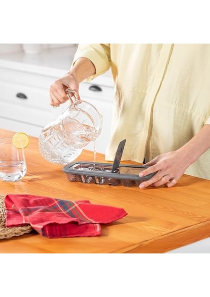 2 Adet 12 Bölmeli Üstten Kapaklı Doldurmalı Buz Kalıbı, Buzluk, Küp Buzluk modelleri