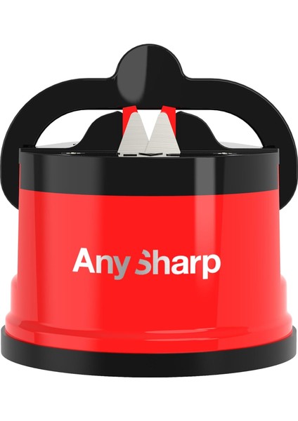 Bıçak Bileyici, Eller Serbest Güvenlik, Powergrip, Tüm Mutfak Bıçaklarını Güvenle Keser, Sertleştirilmiş Çelik ve Tırtıklı Için Ideal, Dünyanın En Iyisi, Kompakt, Tek Boyut, Kırmızı