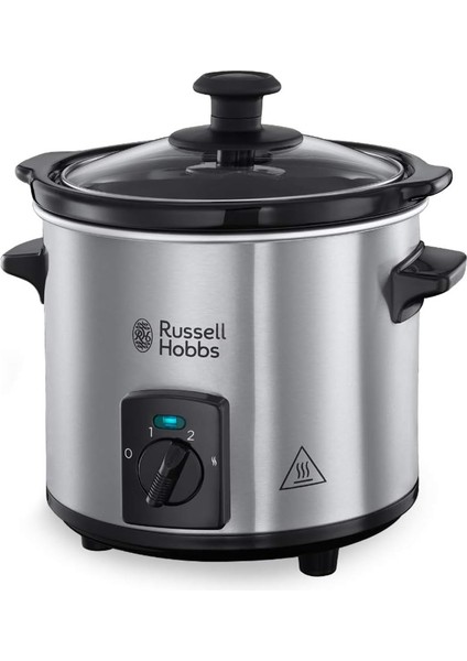 Hobbs Slow Cooker Mini [ağır 2 L Seramik Pişirme Tenceresi, Isteğe Göre Sıcaklık Dağılımı] Kompakt Yavaş Pişirici (3 Sıcaklık Ayarı ve Sıcak Tutma Fonksiyonu, 145 W) Yavaş Pişirici 25570-56