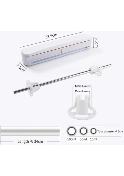 Home Streç Film Kesici Görünmez Sürgülü Bıçaklı, Paslanmaz Mekanizma, Alüminyum Folyo ve Plastik Film Uyumlu, Tezgah Üstü Kullanım Için Pratik Kesme Aparatı fiyatları