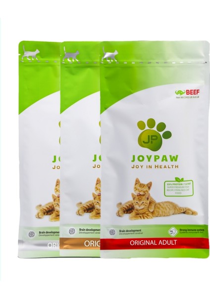 Kısırlaştırılmış Süper Premium Sığır Etli Kedi Maması 3kg modelleri