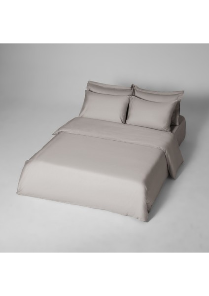 Mix&match Pamuk Saten Süperking Size Nevresim Kılıfı Taş